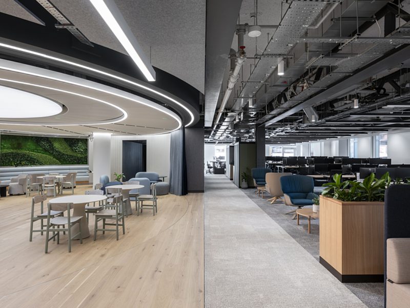 Business couple working together on project at modern startup of